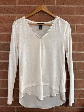 White House Black Market white tunic top
